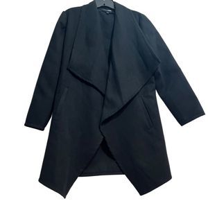 Fashion Nova Black Cardigan Long Jacket Trench Coat Tops Casual Long Sleeve